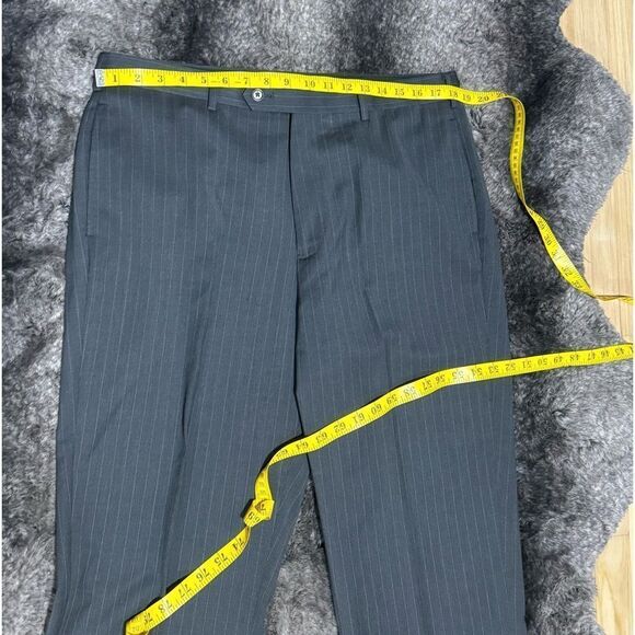 Brooks Brothers Stretch Mens W37 L28 Grey Wool Blend Striped Dress Pants - Picture 6 of 8